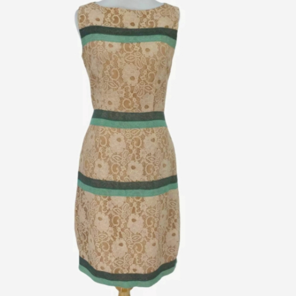 MAEVE PEACH/TURQUOISE LACE‎ DRESS..SIZE S